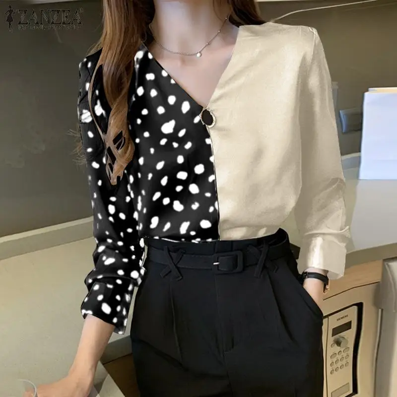 Women Elegant V Neck Leopard Patchwork Shirt Slim Office Chemise Female Party Tunic Top ZANZEA Casual Long Sleeve Printed Blouse
Women Elegant V Neck Leopard Patchwork Shirt Slim Office Chemise Female Party Tunic Top ZANZEA Casual Long Sleeve Printed Blouse