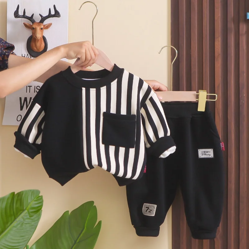 Детская одежда, зимний костюм для мальчиков, флисовый пуловер с длинным рукавом для маленьких мальчиков, Детский костюм из двух предметов на осень и зиму 
Детская одежда, зимний костюм для мальчиков, флисовый пуловер с длинным рукавом для маленьких мальчиков, Детский костюм из двух предметов на осень и зиму