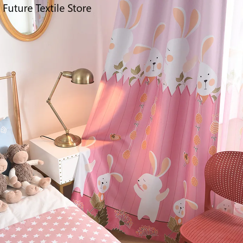 2022 New Cartoon Children's Simple Rabbit Manor Printed High Shade Curtains for Living Dining Room Bedroom. 
2022 New Cartoon Children's Simple Rabbit Manor Printed High Shade Curtains for Living Dining Room Bedroom.