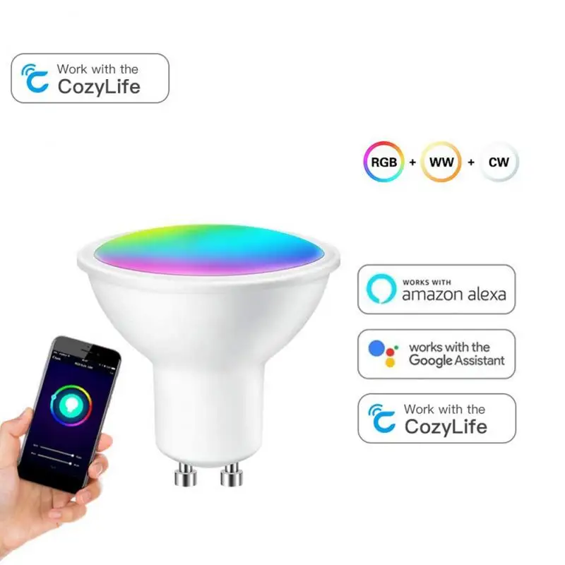 WIFI Smart Bulb Spotlight Cozylife GU10 RGBW Mobile Phone APP Dimming And Color Matching Support Alexa Speaker Control Homekit
WIFI Smart Bulb Spotlight Cozylife GU10 RGBW Mobile Phone APP Dimming And Color Matching Support Alexa Speaker Control Homekit