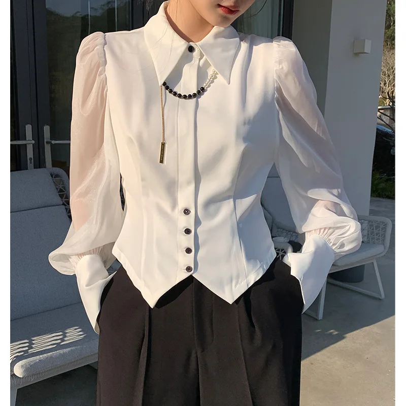 Shirt Womens Tops Spring Summer 2023 New Office Lady French Style Casual Long Sleeve Solid White Women Shirts
Shirt Womens Tops Spring Summer 2023 New Office Lady French Style Casual Long Sleeve Solid White Women Shirts