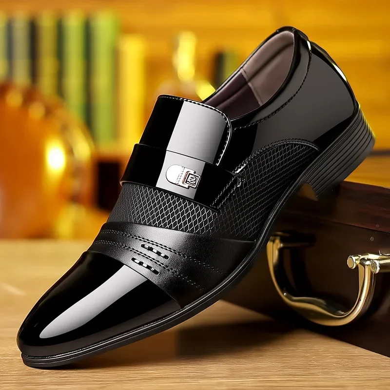 

Мужские деловые кожаные туфли, черные мужские лоферы с острым носком, мужская деловая повседневная обувь для офиса, Мужская Классическая обувь