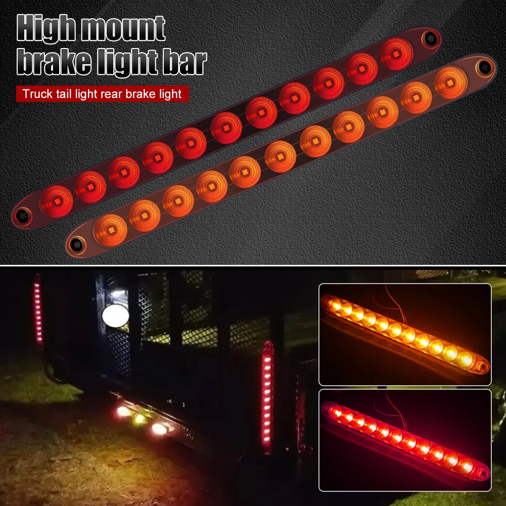 2PCS 15" 11 LED Light Bar Stop Braking Light Red Amber Trailer Truck Tailgate Light Bar Turn Signal Tail Light Waterproof
2PCS 15" 11 LED Light Bar Stop Braking Light Red Amber Trailer Truck Tailgate Light Bar Turn Signal Tail Light Waterproof