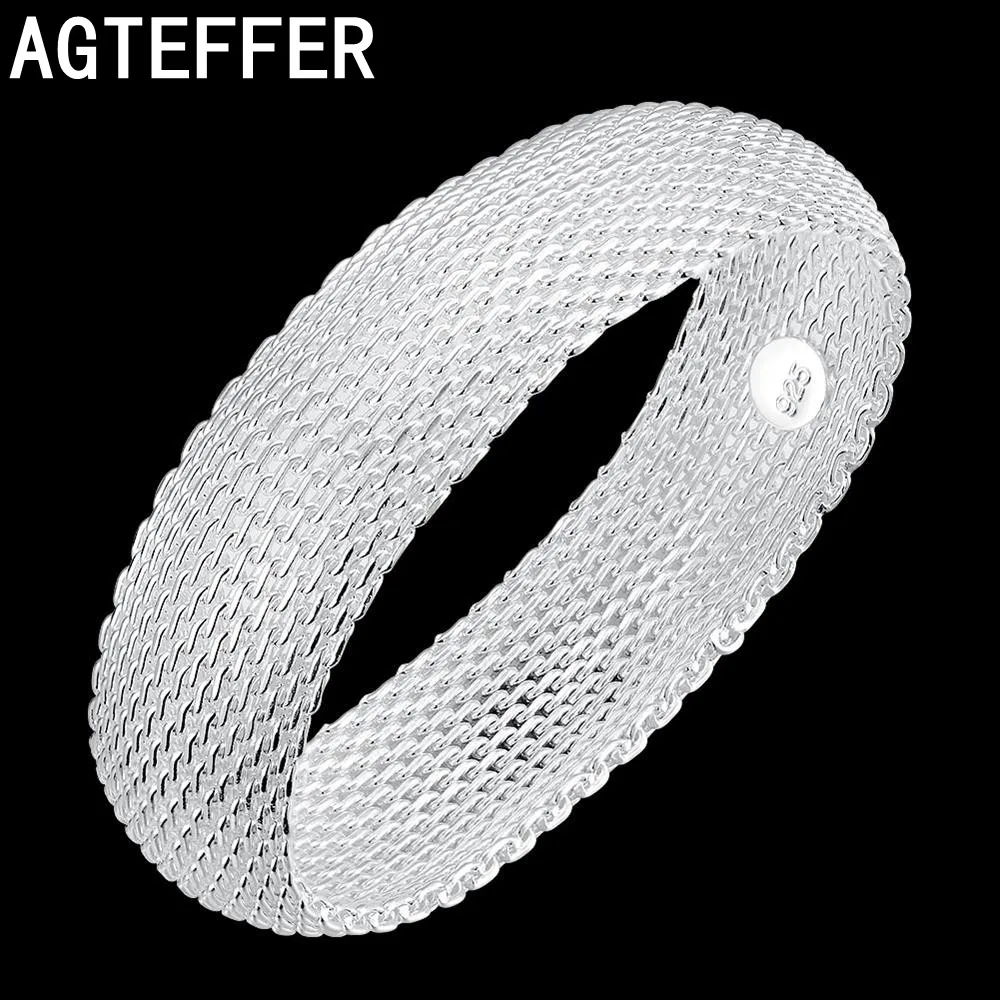 AGTEFFER 925 Sterling Silver Bracelets For Women Fine Round Net Bangle Fashion Wedding Party Christmas Gift Girl Student Jewelry
AGTEFFER 925 Sterling Silver Bracelets For Women Fine Round Net Bangle Fashion Wedding Party Christmas Gift Girl Student Jewelry