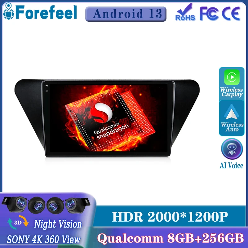 

Android13 Qualcomm Snapdragon For Lifan X50 2015 - 2019 Wifi BT High-performance CPU HDR QLED Screen Dash Cam Auto Radio Stereo