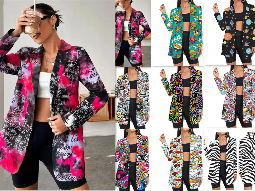 Spring and Autumn Fashion Personality Locationless Printing Women's Casual Small Suit Coat Versatile Street Fashion Women's Wear
Spring and Autumn Fashion Personality Locationless Printing Women's Casual Small Suit Coat Versatile Street Fashion Women's Wear