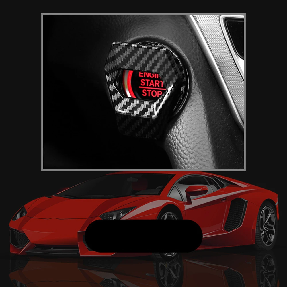 

For Lamborghini Car Carbon Fiber Engine Start Stop Push Button Switch Cover Trim Accessories Engine Push Button Protection Cover