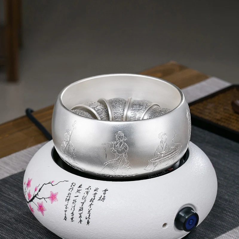 S999 Sterling Silver Handmade Exquisite Qiang Chi Le Female Silver Tea Washing Kung Fu Tea Set Tea Ceremony Accessories Washing
S999 Sterling Silver Handmade Exquisite Qiang Chi Le Female Silver Tea Washing Kung Fu Tea Set Tea Ceremony Accessories Washing
