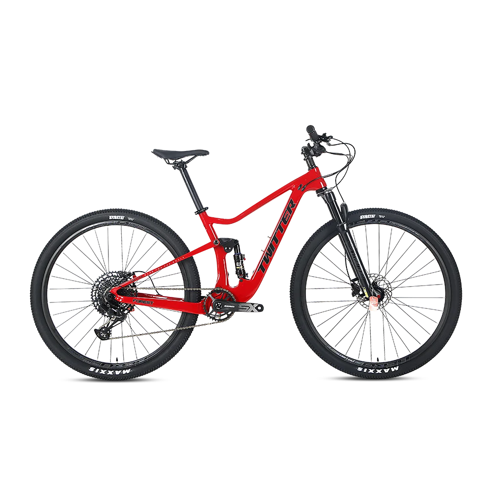 TWITTER mountain bike FOREST SX-12speed 29 carbon fiber frame disc brake ROCKSHOX full suspension mountain bike twitter bycicle 
TWITTER mountain bike FOREST SX-12speed 29 carbon fiber frame disc brake ROCKSHOX full suspension mountain bike twitter bycicle