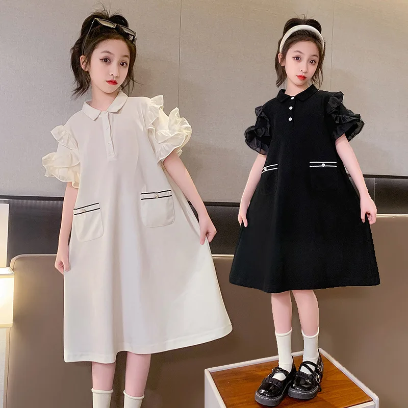 Girls polo neck dress summer new Korean version foreign style girl wooden ear princess dress thin children's dress
Girls polo neck dress summer new Korean version foreign style girl wooden ear princess dress thin children's dress