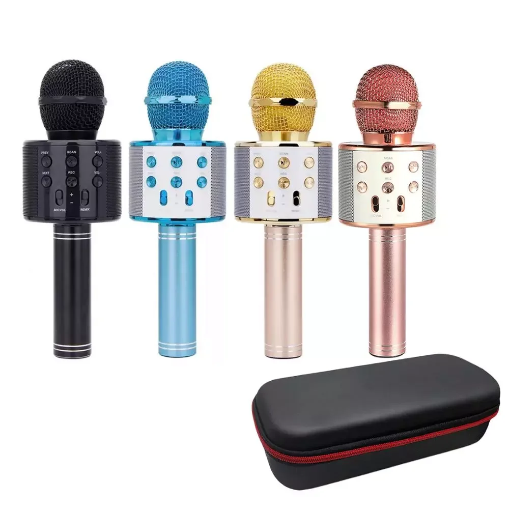 Portable Wireless Bluetooth Karaoke Microphone Built-in Speaker with Carrying Bag for iOS Android wireless microphone
Portable Wireless Bluetooth Karaoke Microphone Built-in Speaker with Carrying Bag for iOS Android wireless microphone