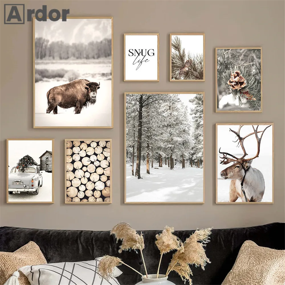 Winter Snow Pine Elk Canvas Painting Wood Wall Art Poster Tree Landscape Art Prints Nordic Wall Pictures Living Room Home Decor
Winter Snow Pine Elk Canvas Painting Wood Wall Art Poster Tree Landscape Art Prints Nordic Wall Pictures Living Room Home Decor