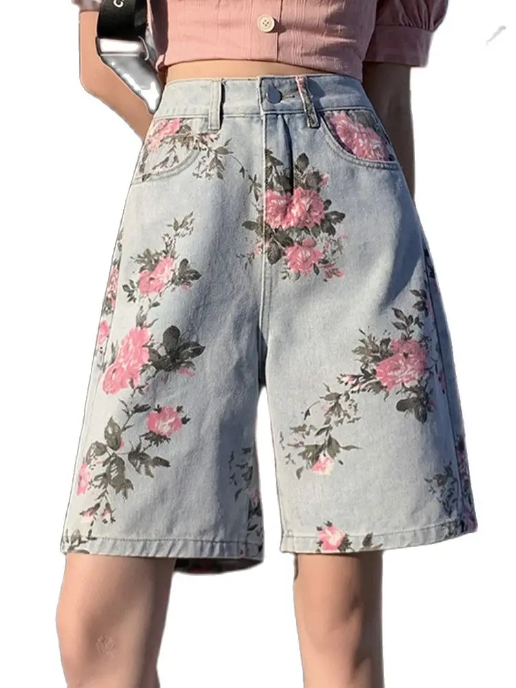 Casual Jeans 2022 Summer New Rose Denim Five-Point Pants Loose Wide-Leg Denim Pants Korean Fashion Women'S Clothing
Casual Jeans 2022 Summer New Rose Denim Five-Point Pants Loose Wide-Leg Denim Pants Korean Fashion Women'S Clothing