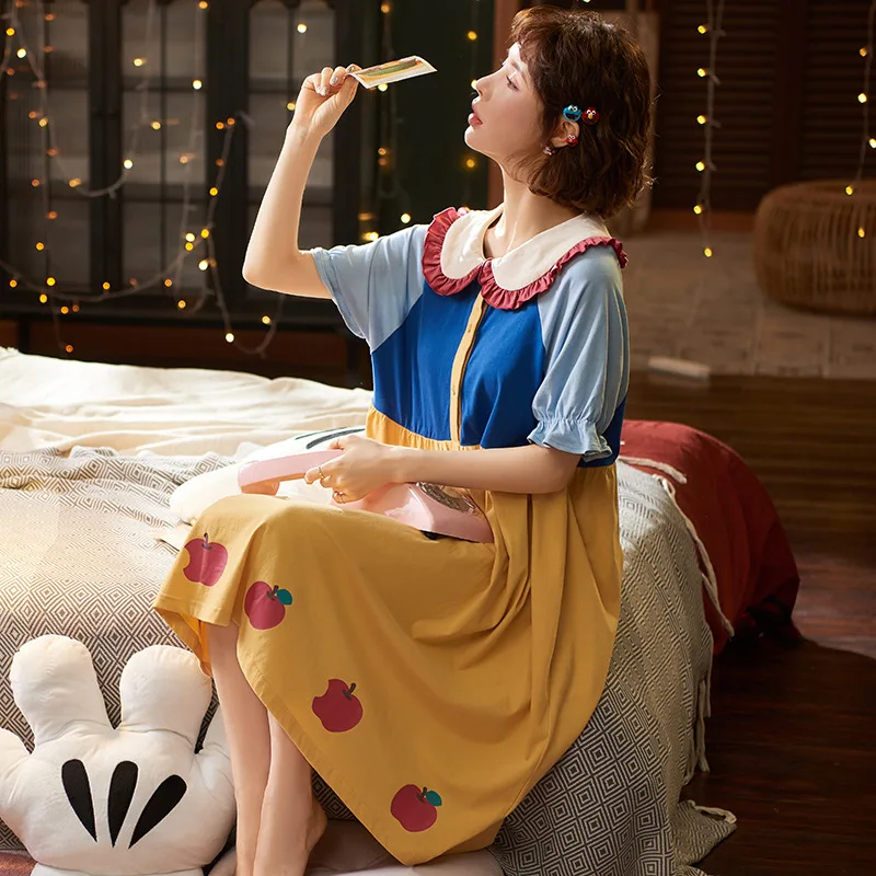 Women Harajuku Short Sleeve Panelled Kawaii Print Sweet Dress Patchwork Loose Dress Chic Sleepwear Summer Korean HomeWear New
Women Harajuku Short Sleeve Panelled Kawaii Print Sweet Dress Patchwork Loose Dress Chic Sleepwear Summer Korean HomeWear New