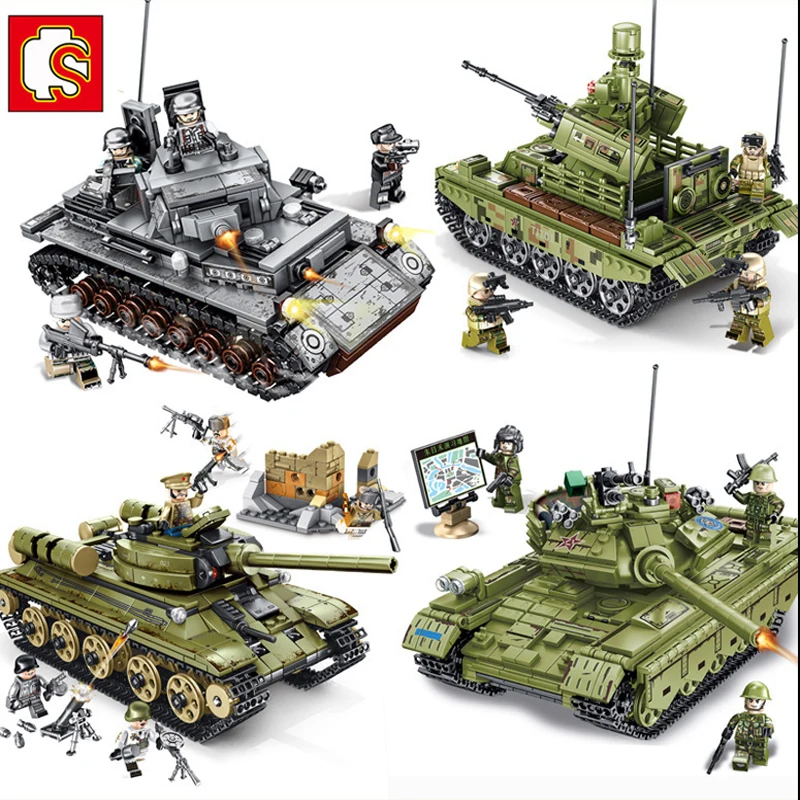 

Военное оружие SEMBO, Вторая мировая война, военная ракета типа 85, боевой танк, строительные блоки со строительными элементами, игрушки для дет...