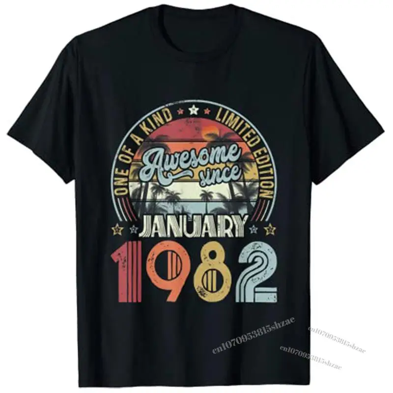 40th Birthday January 1982 Decoration Men Women 40 Years Old T-Shirt Graphic Tee
40th Birthday January 1982 Decoration Men Women 40 Years Old T-Shirt Graphic Tee