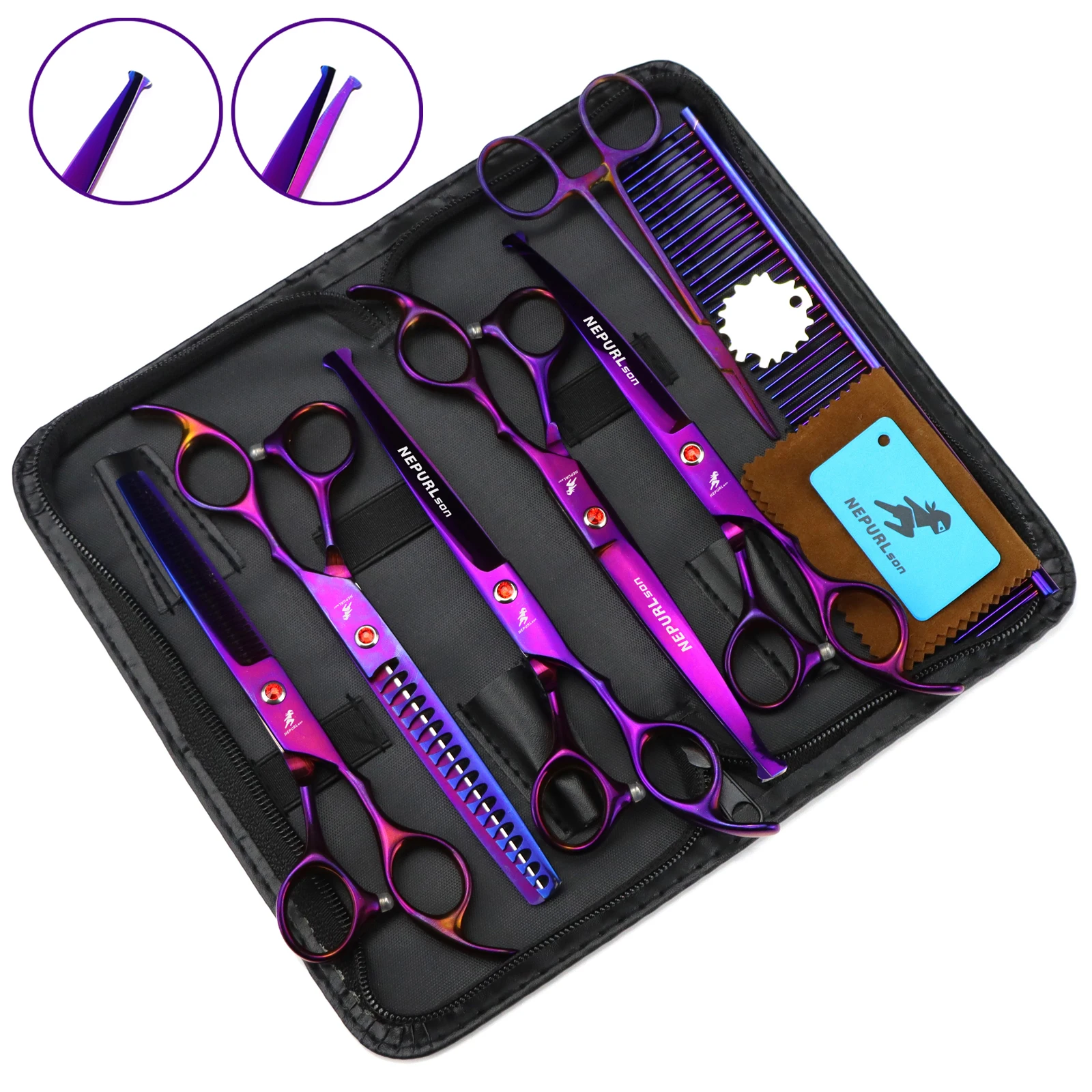 Pet Grooming Scissors Professional 6.5" 7" Round Top Safety JP 440C Thinning Shears Straight Scissors Dog Curved Shears Chunker
Pet Grooming Scissors Professional 6.5" 7" Round Top Safety JP 440C Thinning Shears Straight Scissors Dog Curved Shears Chunker