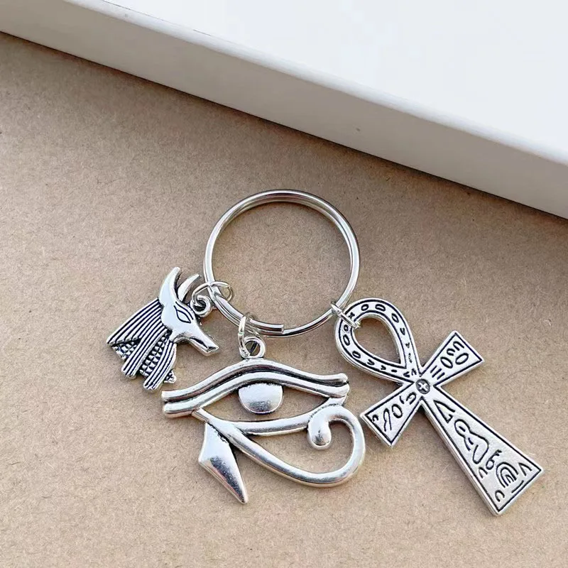 Ancient Egyptian Keychain Jewelry Ankh Cross Evil Eye Anubis Charm Key Chain for Men Women Car Bag Keyring Wholesale Guest Gifts
Ancient Egyptian Keychain Jewelry Ankh Cross Evil Eye Anubis Charm Key Chain for Men Women Car Bag Keyring Wholesale Guest Gifts