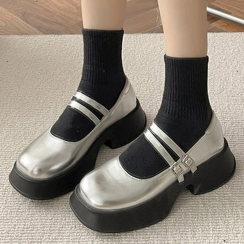Chunky Platform Silver Mary Janes Shoes Women 2022 Spring Autumn Pu Leather High Heels Pumps Woman Thick Heeled Party Shoes
Chunky Platform Silver Mary Janes Shoes Women 2022 Spring Autumn Pu Leather High Heels Pumps Woman Thick Heeled Party Shoes