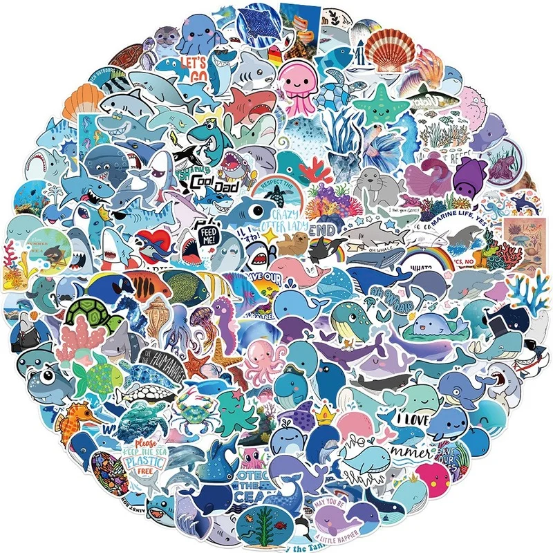 50/100/200pcs Ocean Fish Animals Cartoon Stickers Graffiti Decals for Guitar Phone Laptop Suitcase Skateboard Car Bike Kids Toy
50/100/200pcs Ocean Fish Animals Cartoon Stickers Graffiti Decals for Guitar Phone Laptop Suitcase Skateboard Car Bike Kids Toy