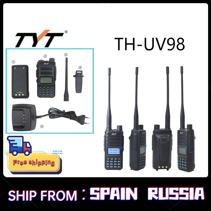 10W 3200mAh Battery Analog Radio TYT UV98 Dual Band 136-174MHz/400-480MHz UHF VHF Walkie Talkie 200 Channels UV88 PLUS
10W 3200mAh Battery Analog Radio TYT UV98 Dual Band 136-174MHz/400-480MHz UHF VHF Walkie Talkie 200 Channels UV88 PLUS