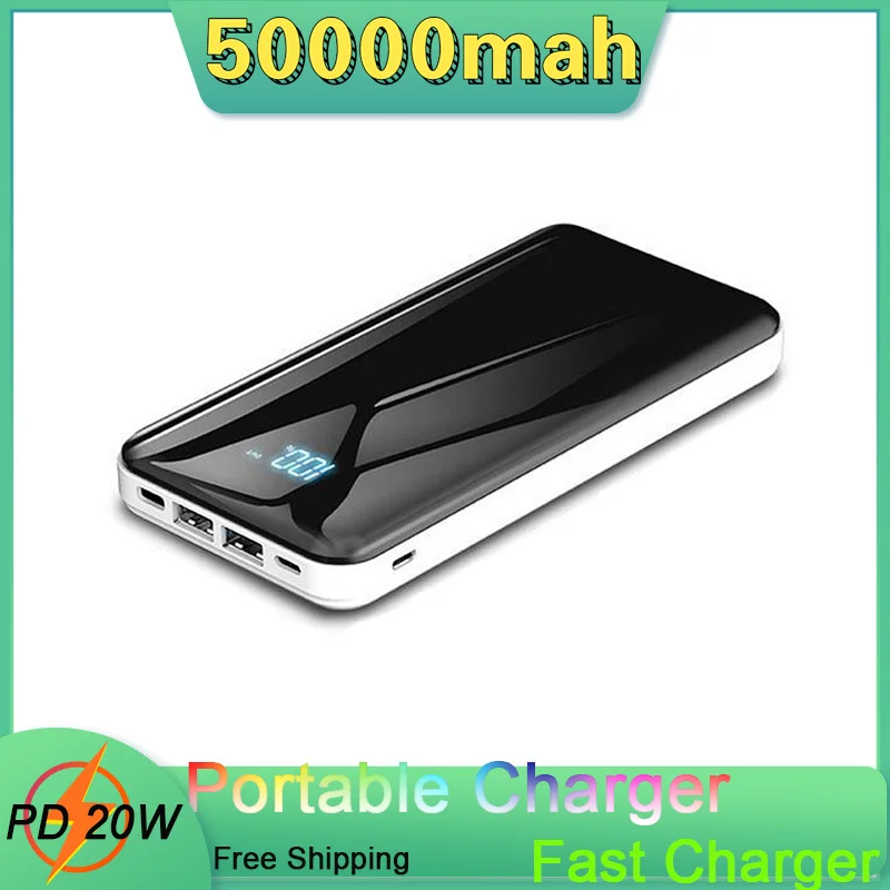 PD 20W Power Bank 50000mAh Portable with Digital Display Double USB Charging External Battery Charge For Xiaomi IPhone Samsung
PD 20W Power Bank 50000mAh Portable with Digital Display Double USB Charging External Battery Charge For Xiaomi IPhone Samsung