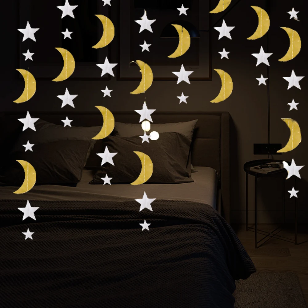 200cm Paper Glitter Gold Moon Star String Garland Hanging Banner Wall Party Decorations for Eid Mubarak Wedding DIY Decoration
200cm Paper Glitter Gold Moon Star String Garland Hanging Banner Wall Party Decorations for Eid Mubarak Wedding DIY Decoration