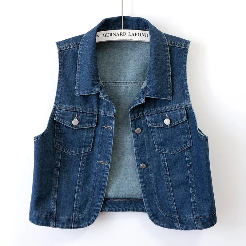 Blue Turndown Collar Big Pocket Denim Vest Women Waistcoat Cowboy Sleeveless Jacket Summer Korean Loose Short Jeans Vest Female
Blue Turndown Collar Big Pocket Denim Vest Women Waistcoat Cowboy Sleeveless Jacket Summer Korean Loose Short Jeans Vest Female