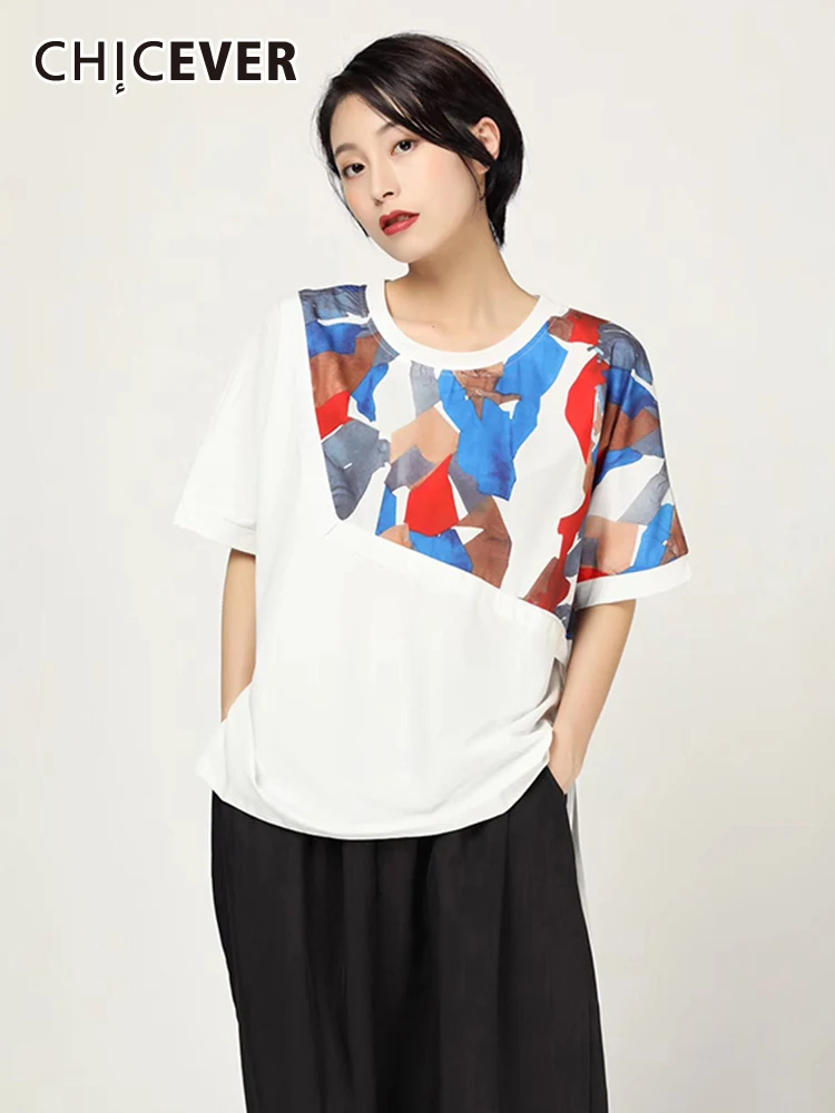 CHICEVER Print T Shirt For Women Round Neck Short Sleeve Loose Waist Casual Fashion T Shirts Female Clothing Fashion Clothes New
CHICEVER Print T Shirt For Women Round Neck Short Sleeve Loose Waist Casual Fashion T Shirts Female Clothing Fashion Clothes New