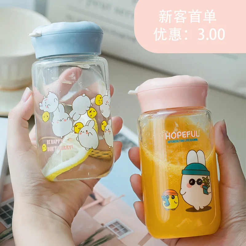 360ml Glass Water Bottle With Tea Juice Milk Portable Water Bottle Activity Gift Cup Creative Heat-resistant Cute Drink Bottle
360ml Glass Water Bottle With Tea Juice Milk Portable Water Bottle Activity Gift Cup Creative Heat-resistant Cute Drink Bottle