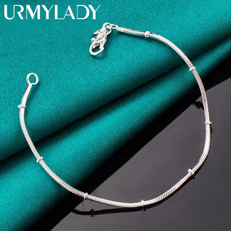 URMYLADY 925 Sterling Silver Snake Chain Charm Bracelet Chain For Women Man Wedding Celebration Engagement Party Fashion Jewelry
URMYLADY 925 Sterling Silver Snake Chain Charm Bracelet Chain For Women Man Wedding Celebration Engagement Party Fashion Jewelry