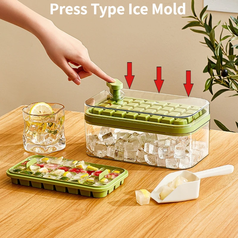 Press Type Ice Cube Tray with Lid Reusable Ice Ball Maker for Whiskey Hockey Silicone Large Ice Cube Mold Summer Kitchen Gadget
Press Type Ice Cube Tray with Lid Reusable Ice Ball Maker for Whiskey Hockey Silicone Large Ice Cube Mold Summer Kitchen Gadget