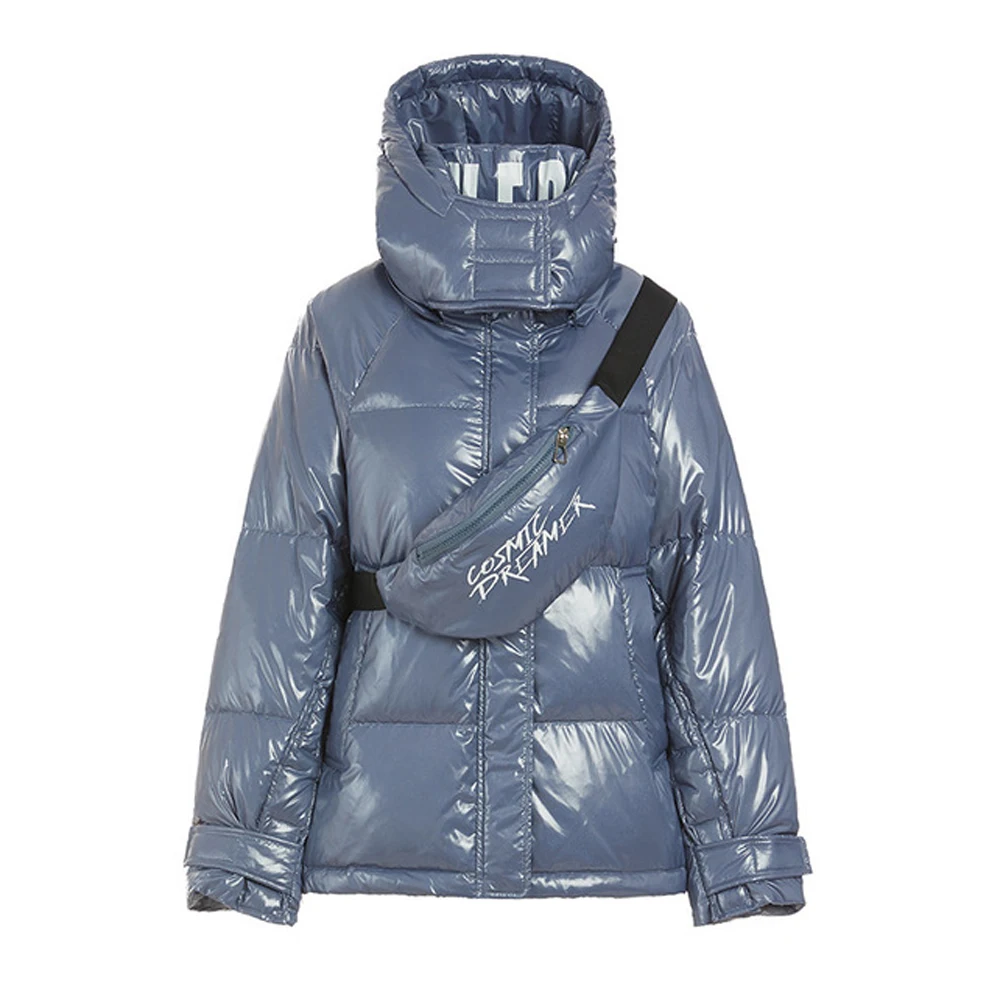 Hooded Shiny Winter Jacket Women White Duck Down Thick Parkas Korean Style Short Loose Jackets With Waist Bag Warm Snow Outwear
Hooded Shiny Winter Jacket Women White Duck Down Thick Parkas Korean Style Short Loose Jackets With Waist Bag Warm Snow Outwear
