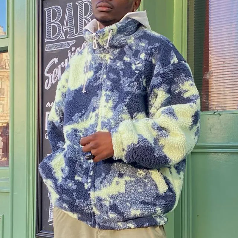 2022 Men's Fashion Tie Dyed Plush Jacket Autumn and Winter Loose Plush Stand Collar Coat Men Plus Size Clothes Street dress
2022 Men's Fashion Tie Dyed Plush Jacket Autumn and Winter Loose Plush Stand Collar Coat Men Plus Size Clothes Street dress