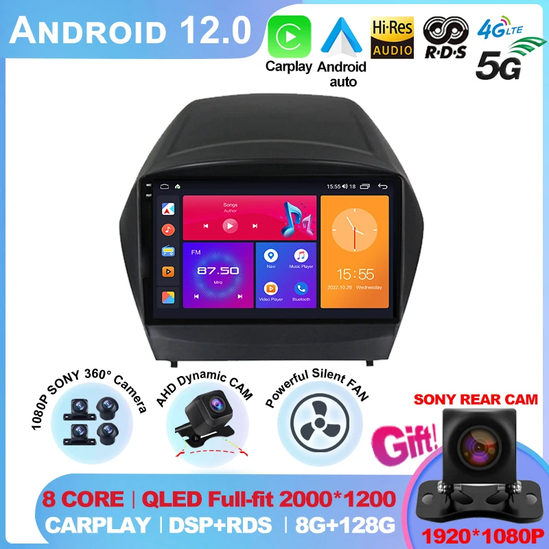 

Android 7862 QLED 8GB 128GB All In One Car Intelligent System Video For Hyundai Tucson 2 LM IX35 2009 -2015 Carplay Navigation