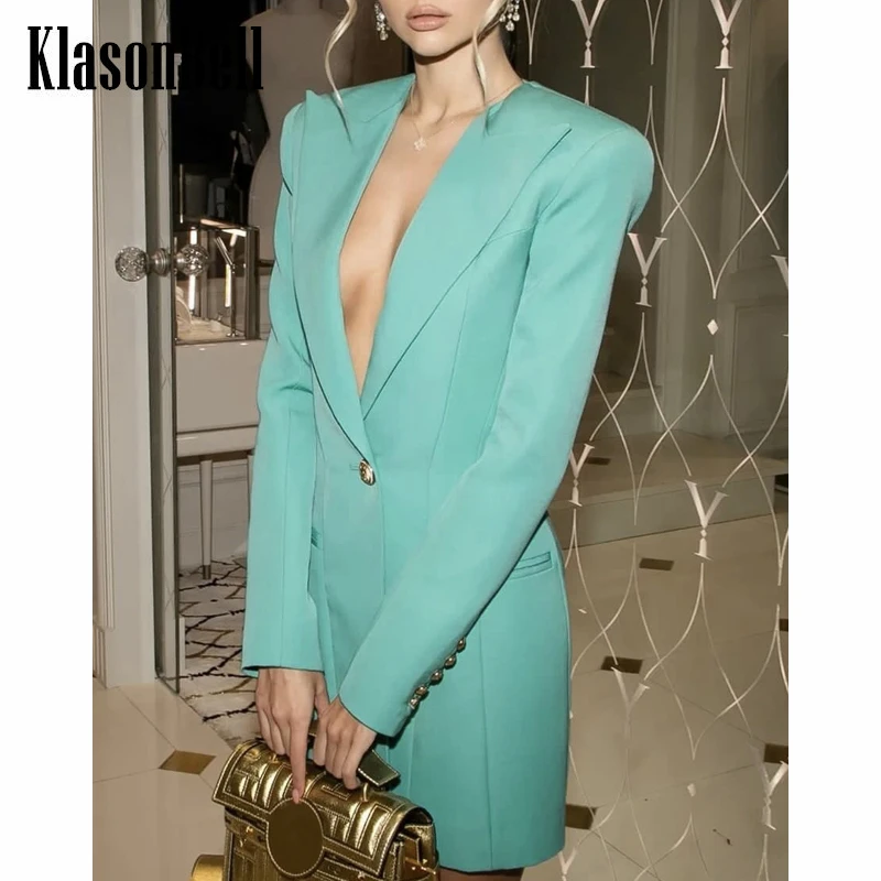 7.19 KlasonBell Temperament Elegant Lapel Single Button Back Zipper Slim Wool Blazer Women
7.19 KlasonBell Temperament Elegant Lapel Single Button Back Zipper Slim Wool Blazer Women