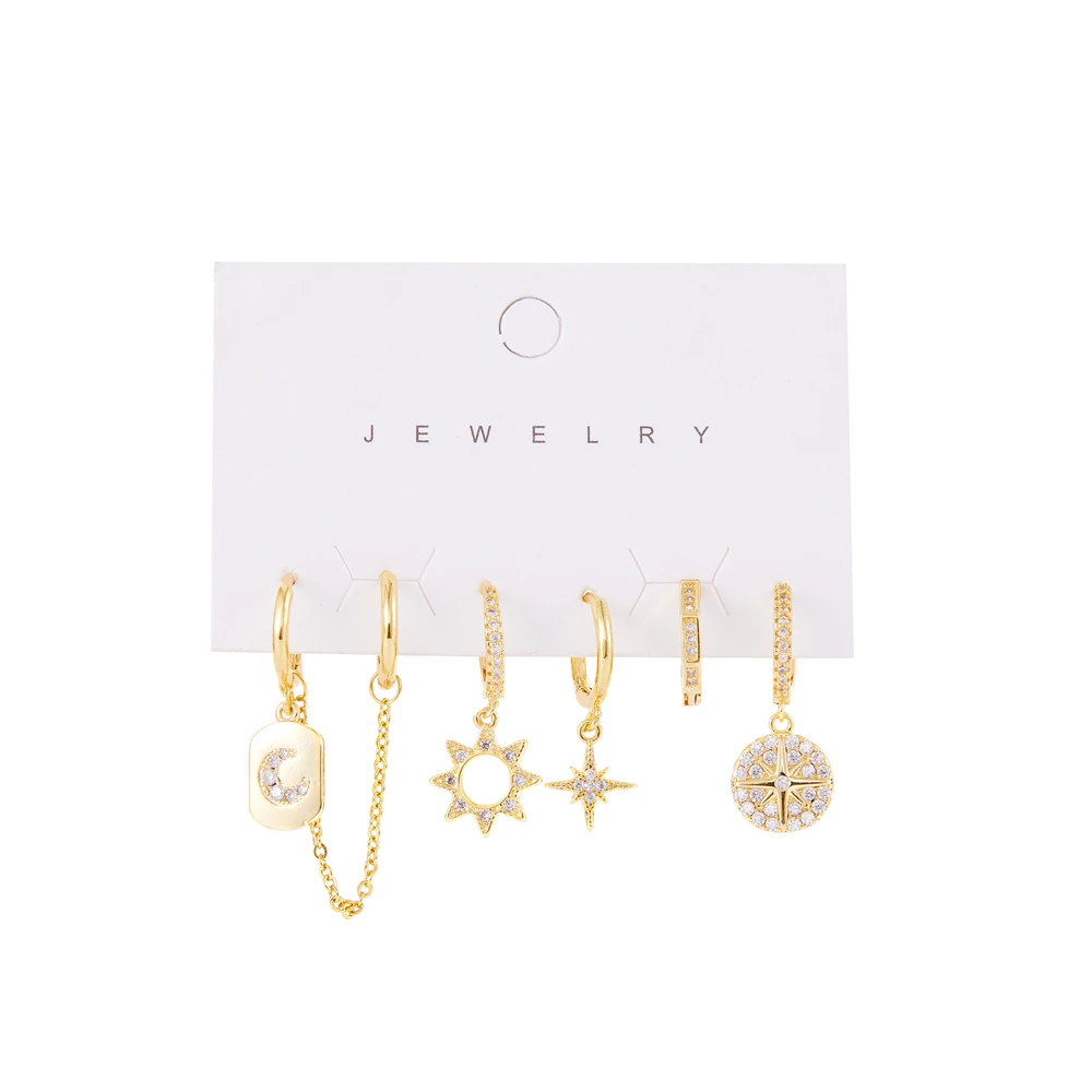 SIPENGJEL Trendy Silver Color Crystal Star Dangle Earrings Sets for Women Man Simple Circle Hoop Earrings Fashion Jewlery 2022
SIPENGJEL Trendy Silver Color Crystal Star Dangle Earrings Sets for Women Man Simple Circle Hoop Earrings Fashion Jewlery 2022