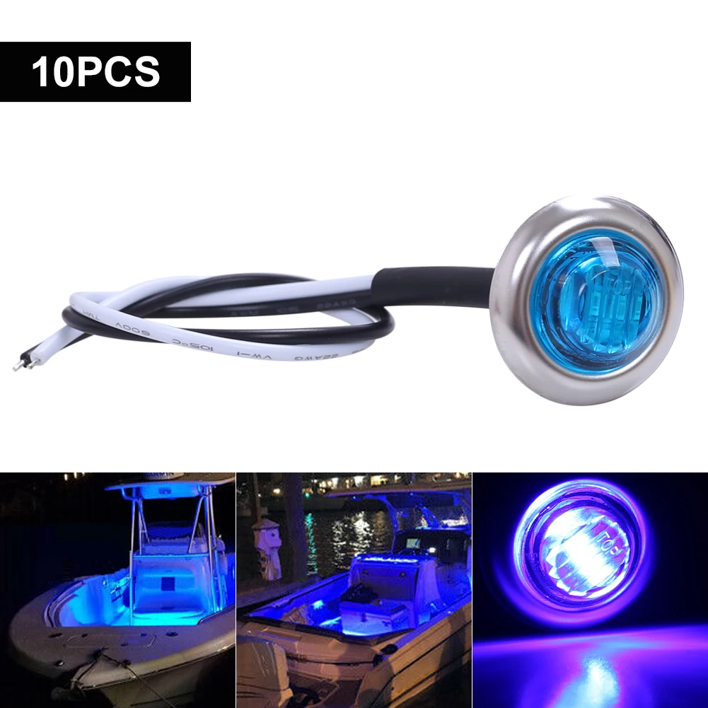 10PCS 12V LED Marine Boat Courtesy Light 3LED Waterproof 3/4" Round Boat Interior Navigation Lighting Truck Side Marker Lights
10PCS 12V LED Marine Boat Courtesy Light 3LED Waterproof 3/4" Round Boat Interior Navigation Lighting Truck Side Marker Lights