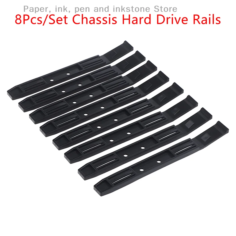 

4 Pairs Black Chassis Hard Drive Mounting Desktop Hard Disk Bracket Computer Cooler Mounting Rail HDD Shelf Slider