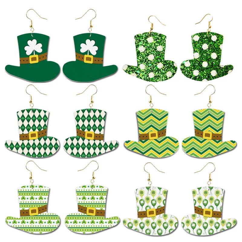 3-Pair ST. PATRICK'S DAY LUCKY GREEN HAT CLOVER EARRINGS SET Leprechaun Hat Designs Drop Dangle Earrings Pack Leather St Patty
3-Pair ST. PATRICK'S DAY LUCKY GREEN HAT CLOVER EARRINGS SET Leprechaun Hat Designs Drop Dangle Earrings Pack Leather St Patty