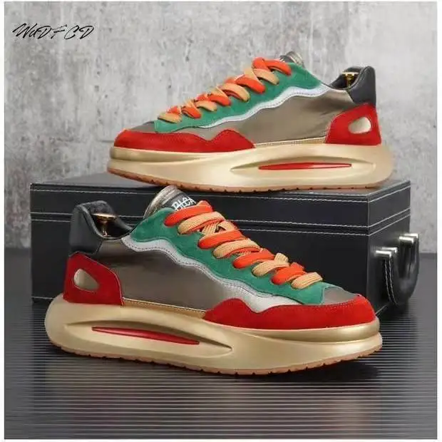 Mens Womens Sneakers Casual Fashion Leather Upper Height Increased Platform Shoes Trend Cool Mixed Colors Couple Running Shoes
Mens Womens Sneakers Casual Fashion Leather Upper Height Increased Platform Shoes Trend Cool Mixed Colors Couple Running Shoes