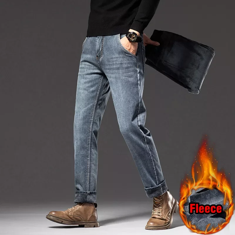 New Men Fleece Warm Jeans Classic Style Business Casual Regular Fit Thicken Stretch Denim Pants Male Brand Trousers
New Men Fleece Warm Jeans Classic Style Business Casual Regular Fit Thicken Stretch Denim Pants Male Brand Trousers