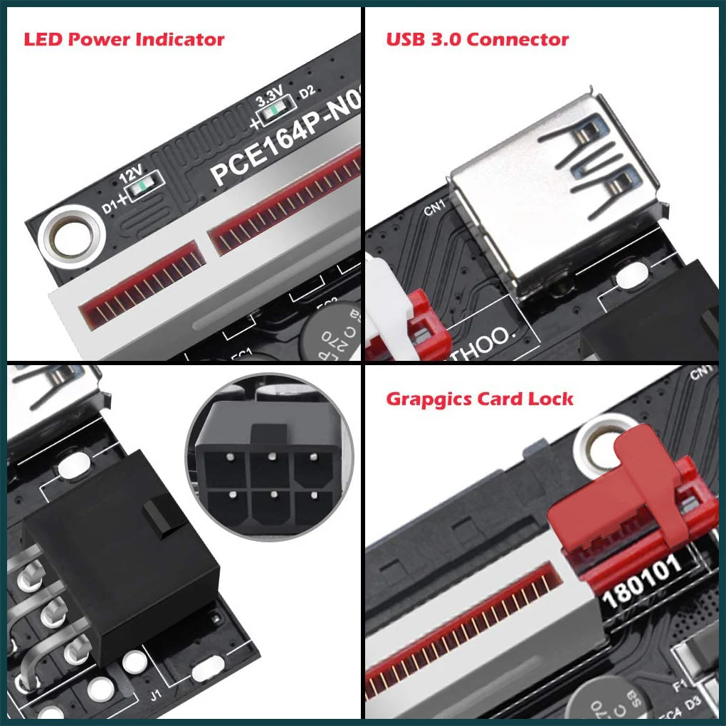 PCI-E 1x to 6x USB 3 0 карта расширителя с питанием, портативный Настольный ПК, электронный адаптер для майнинга, кабельное оборудование
PCI-E 1x to 6x USB 3 0 карта расширителя с питанием, портативный Настольный ПК, электронный адаптер для майнинга, кабельное оборудование