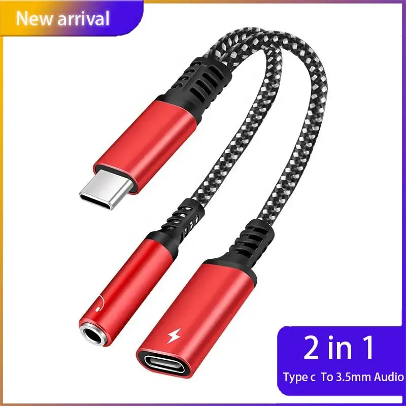 3.5mm Audio Adapter 2 in 1 Type c To c type to 3.5mm headphone audio jack adapter cable fast charging cable For Mobile Phone
3.5mm Audio Adapter 2 in 1 Type c To c type to 3.5mm headphone audio jack adapter cable fast charging cable For Mobile Phone