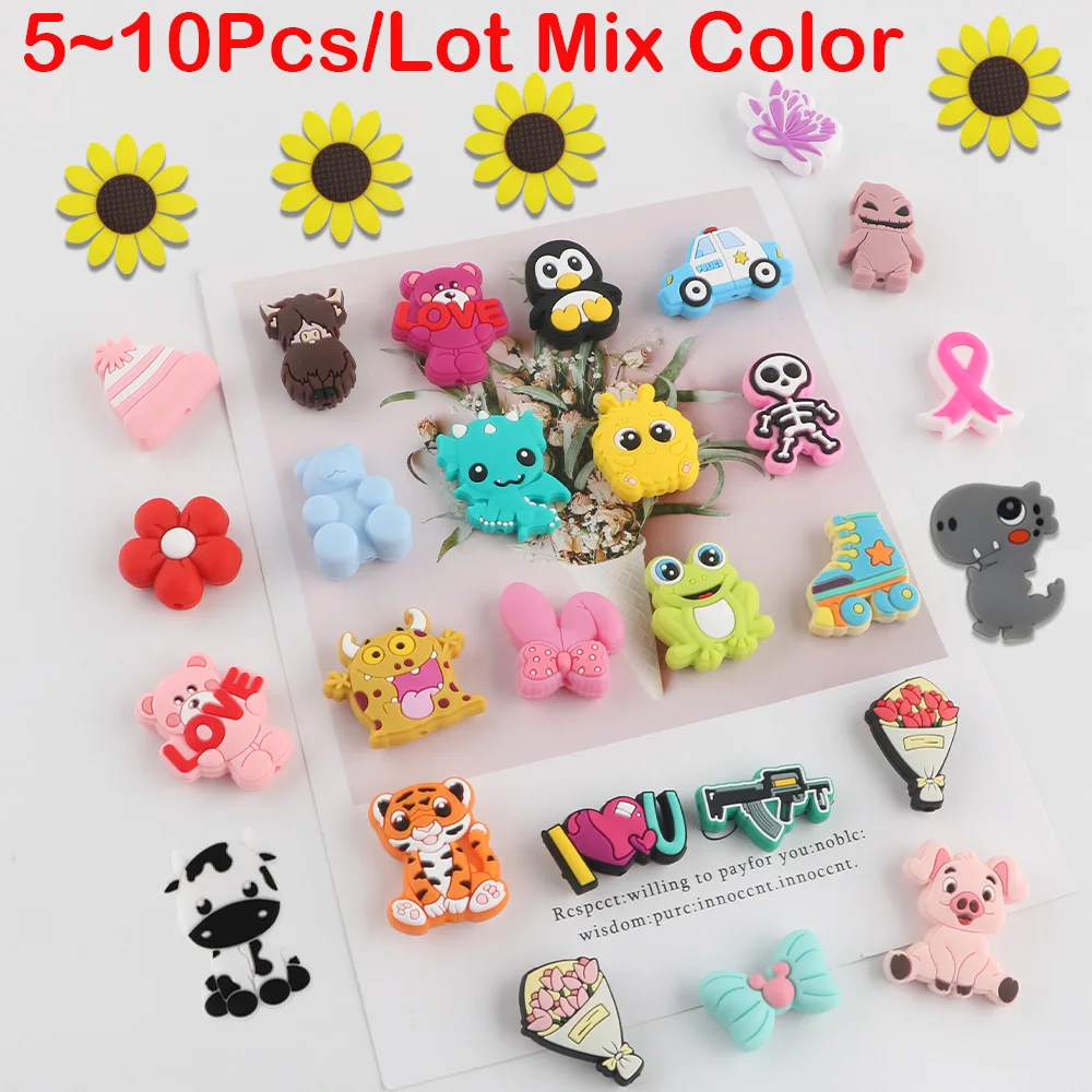 5~10Pcs/Lot New Cartoon Animals Silicone Beads Food Grade Nursing Chewing Jewelry DIY Pacifier Chain Necklace Accessories
5~10Pcs/Lot New Cartoon Animals Silicone Beads Food Grade Nursing Chewing Jewelry DIY Pacifier Chain Necklace Accessories