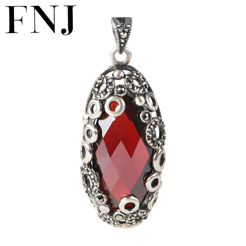 FNJ 925 Silver MARCASITE Pendant Original Pure S925 Silver Pendants for Jewelry Making Women Red Zircon
FNJ 925 Silver MARCASITE Pendant Original Pure S925 Silver Pendants for Jewelry Making Women Red Zircon