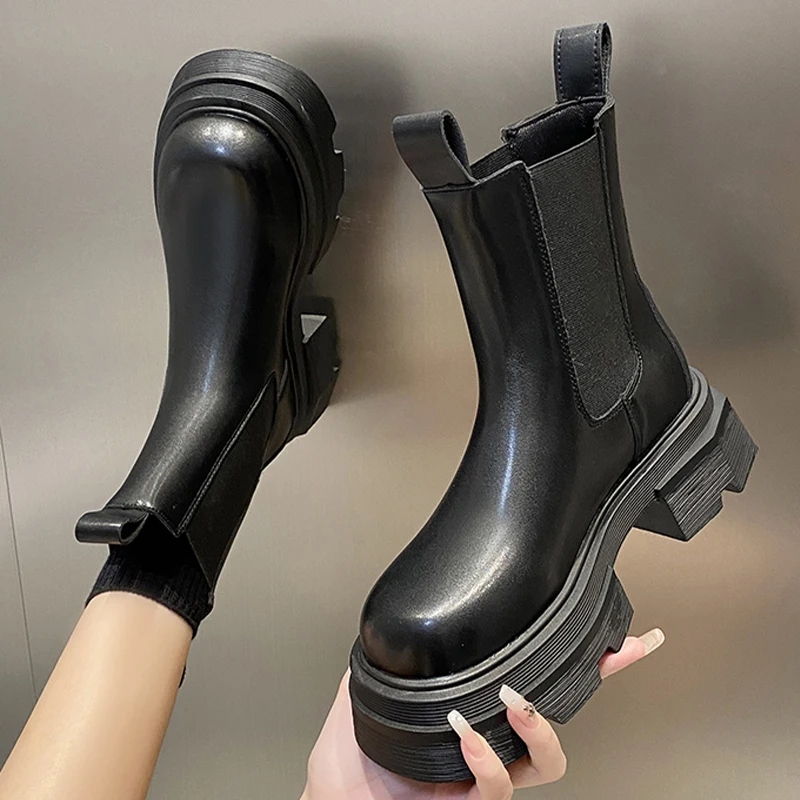 Fashion Women Winter Ankle Chelsea Boots 2022 New Brand Mid Heels Platform Boots Casual Shoes Non-slip Motorcycle Snow Bottines
Fashion Women Winter Ankle Chelsea Boots 2022 New Brand Mid Heels Platform Boots Casual Shoes Non-slip Motorcycle Snow Bottines