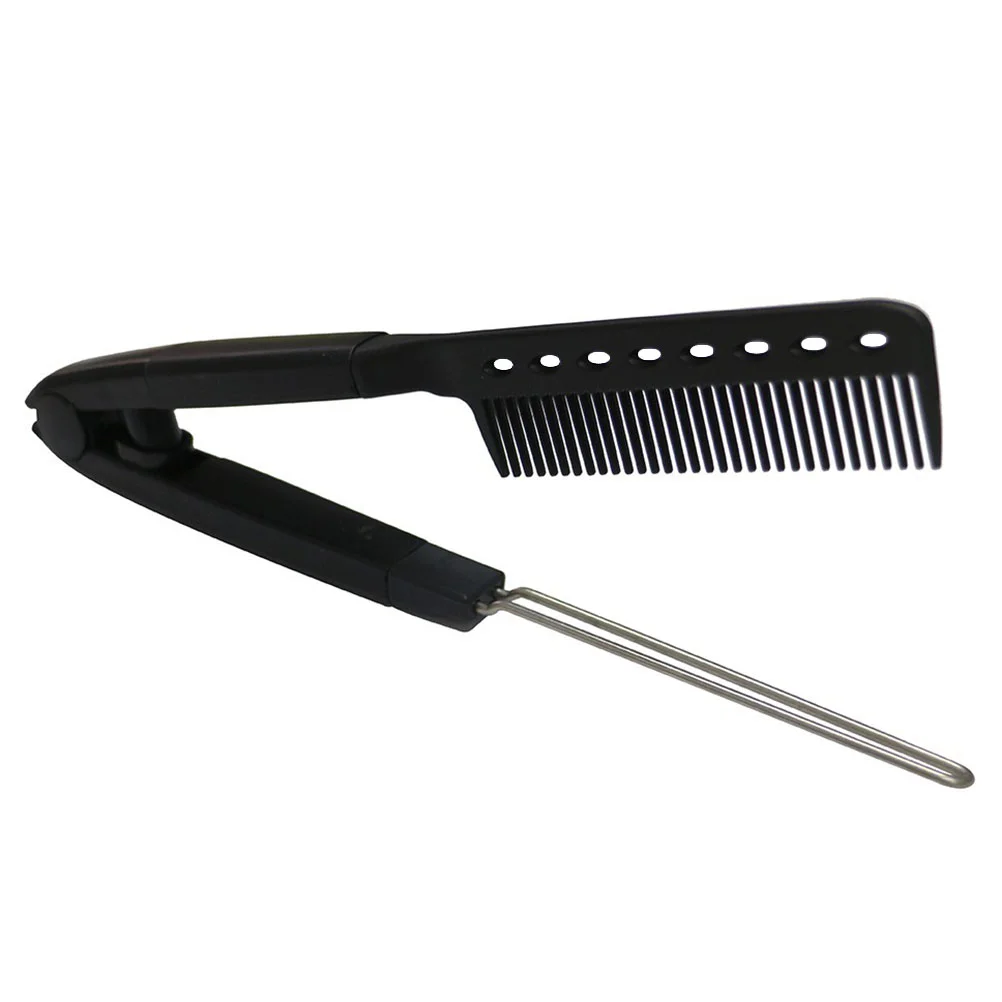 

V-shaped Hair Straightening Comb Hairdressing Tool Hairstyling Straightener Irons Haircut Supplies The Hairstyle Curling