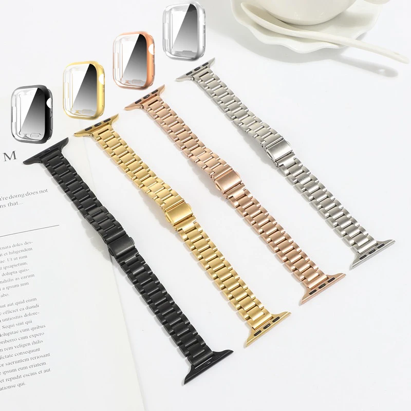 Stainless Steel Strap +Case For Apple watch band 44mm 40mm 45mm 41mm Metal Watchband 40mm 44mm Bracelet for iWatch series 7/6/SE
Stainless Steel Strap +Case For Apple watch band 44mm 40mm 45mm 41mm Metal Watchband 40mm 44mm Bracelet for iWatch series 7/6/SE