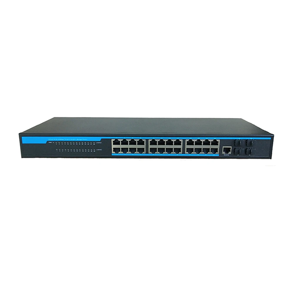 24 ports enterprise gigabit L2 managed SNMP IGMP LACP optical fiber Ethernet Switch with 4 10G SFP+ uplink port
24 ports enterprise gigabit L2 managed SNMP IGMP LACP optical fiber Ethernet Switch with 4 10G SFP+ uplink port